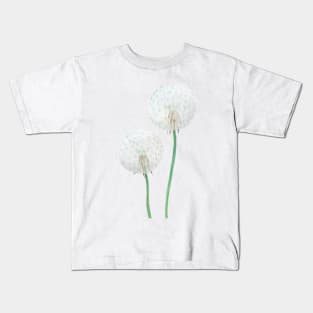 white dandelion painting Kids T-Shirt